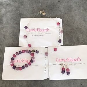 3 piece earrings, necklace and bracelet